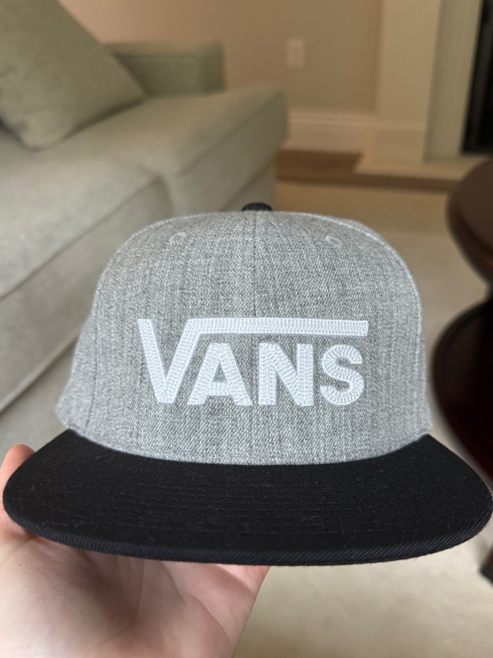 Vans Grey Crown Black Brim Flatbill Hat